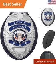 Durable Nickel Oval Badge and Leather Holder for Law Enforcement Professionals