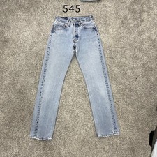 Vintage 90s USA Levi's 501 Jeans Act27x30.5 Women  s Blue Light Wash Distressed