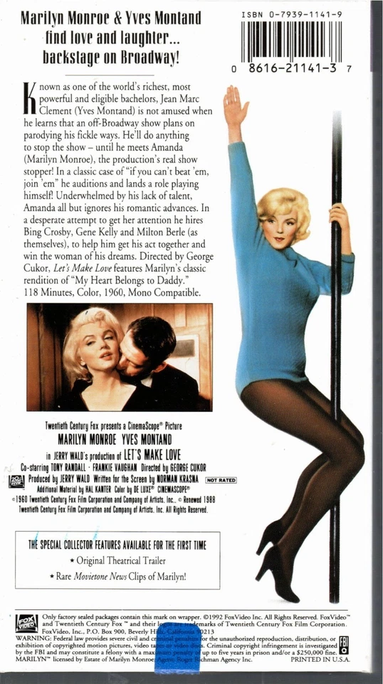 Marilyn Monroe Movies on VHS Lot of 5 Seven Year Itch, Love  Goddesses and more - Image 3 of 4