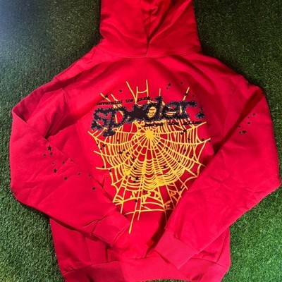 スパイダーウェブデザイン パーカー S sp5der red hoodie 【公式通販】