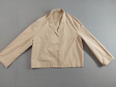3 3 Field Trip Women Jacket One Size Brown Long Sleeve Button Up Cropped Outdoor