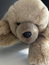 Russ Berrie Doozer 17" Lying Plush Puppy Dog Brown Tan Golden Retriever Lab Vtg