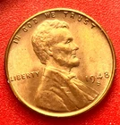 1948-S Lincoln Wheat Cent Penny GEM RED BU From an Original Bank Roll