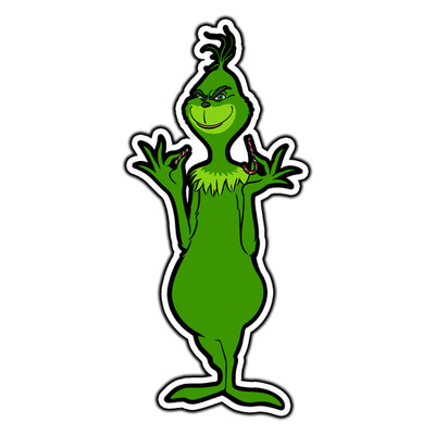 The Grinch Candy Cane #1 Christmas Sticker Waterproof Vinyl Decal Die-Cut