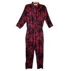 Vtg DVF Diane von Furstenberg Jumpsuit Floral Romper 80s Glam Retro Funky Chic L