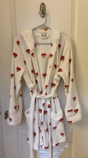 PJ Salvage Flora Nikrooz Women  s White Heart Print Robe Size Large