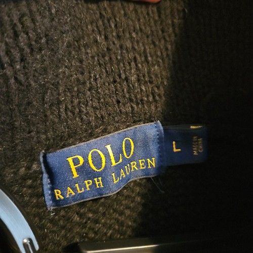 Polo Ralph Lauren 1/4 Zip Sweater Women's Size Large Black White Snowflakes Knit - Bild 5 von 8