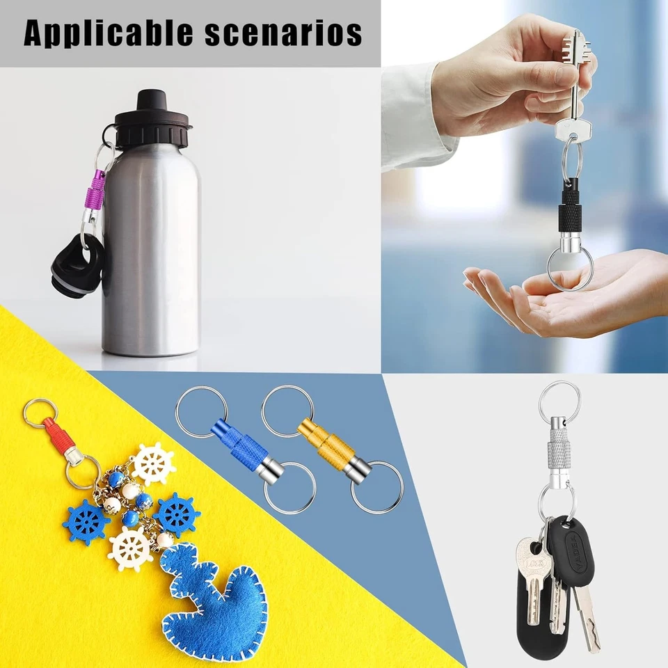 Heavy Duty Keychain Retractable Carabiner Car Key Chain with Badge Holder - Image 4 of 4