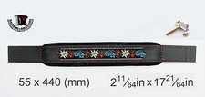 ACCORDION BASS STRAP FOLK Black Leather / Velvet 440x55 mm 17 21/64"