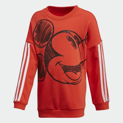 adidas x Disney Mickey Mouse Crew Sweatshirt Age 1-2 Red RRP £38 GK3203 - Picture 1 of 6
