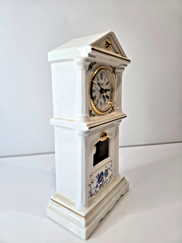 Vintage Table Pendal Clock Porcelain Grandmother China Cabinet Clock Rare - Picture 5 of 13