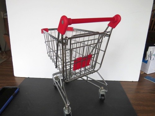 Small Metal Grocery Shopping Cart Realistic Replica Pretend Play / Decor - Picture 23 of 24