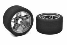 Corally - Attack Foam Tires for 1/8 Circuit, 35 Shore, Front, Carbon Rims, 69mm