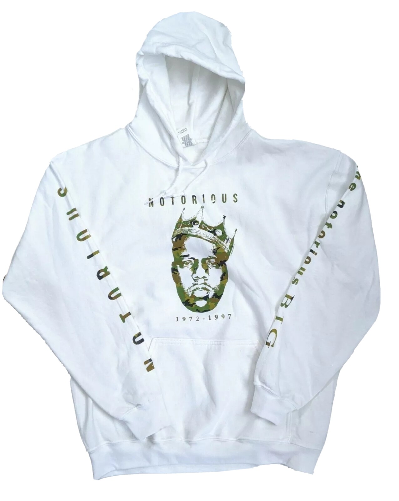 The Notorious BIG White Camo Hoodie Hip Hop Rap Sweatshirt ...