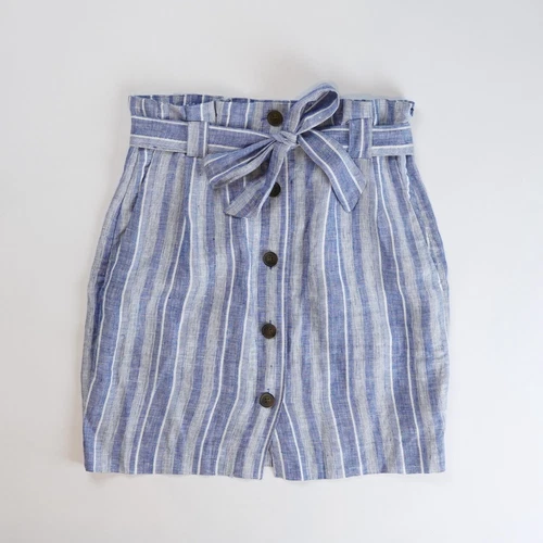 H&M Linen Paperbag Skirt - 6 - EUC