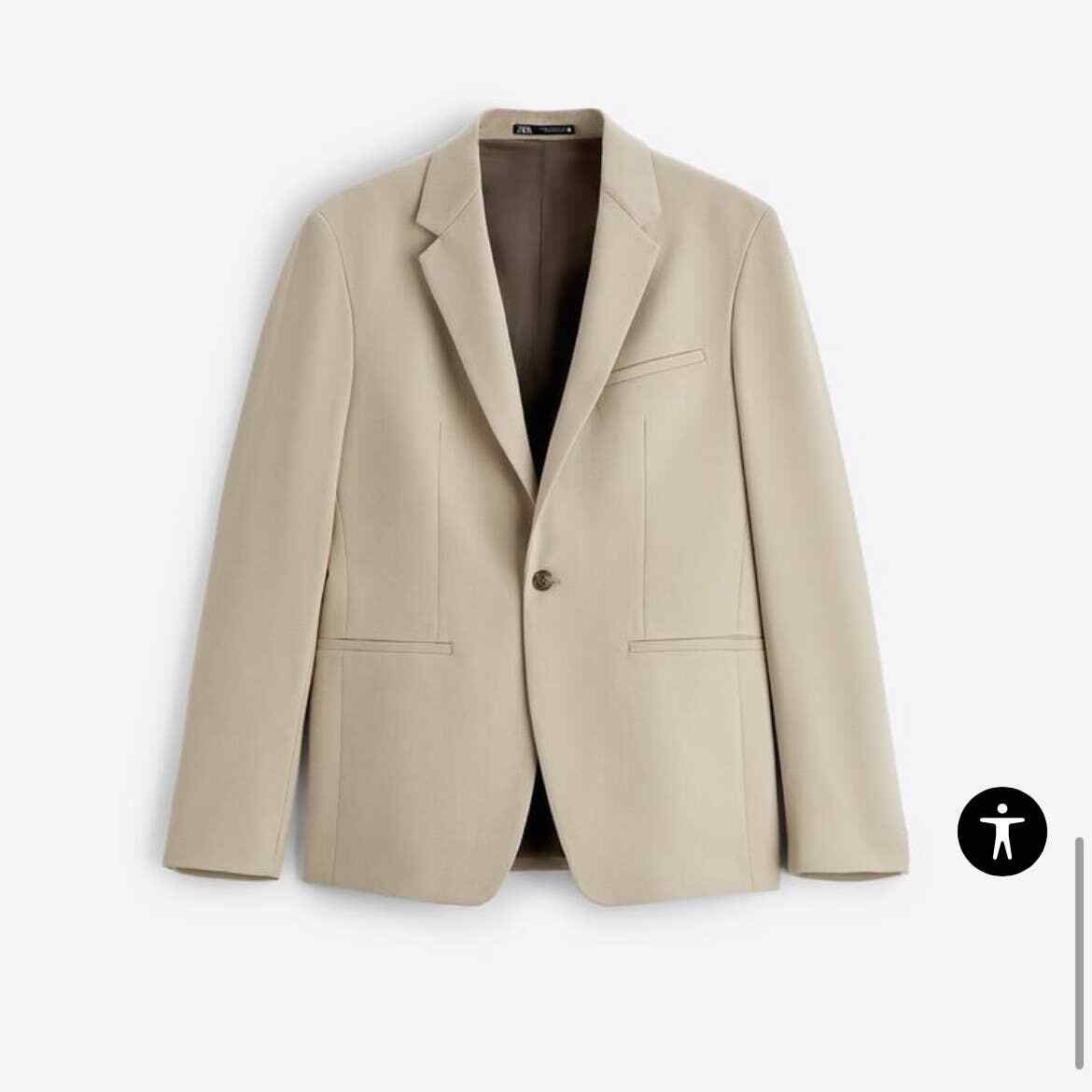 NWT ZARA Men's Textured Suit Blazer in Taupe sz 48 | eBay
