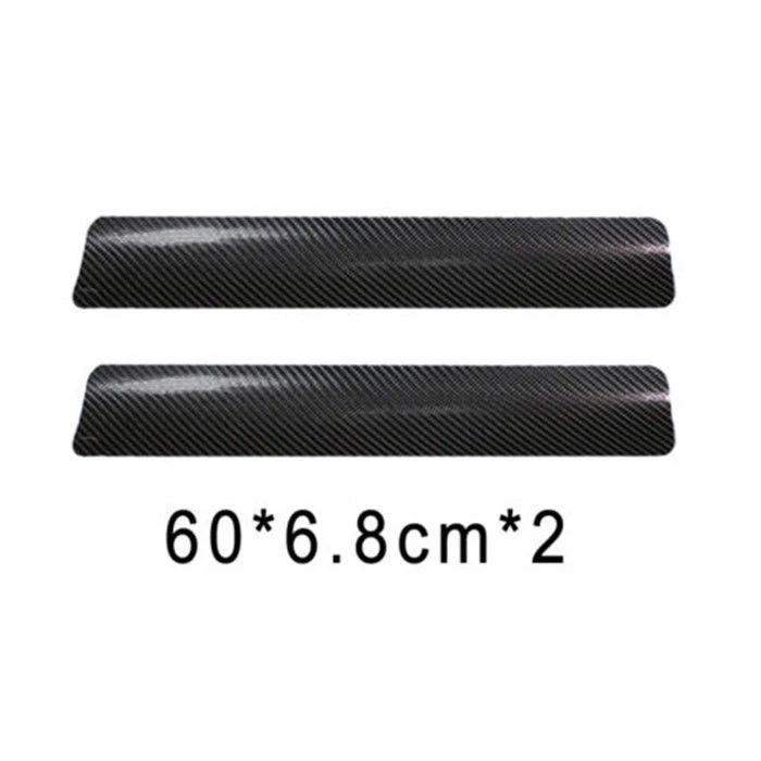 US Car Carbon Fiber Scuff Plate Door Sill Cover Panel Step Protector Guard Black - Image 3 of 4