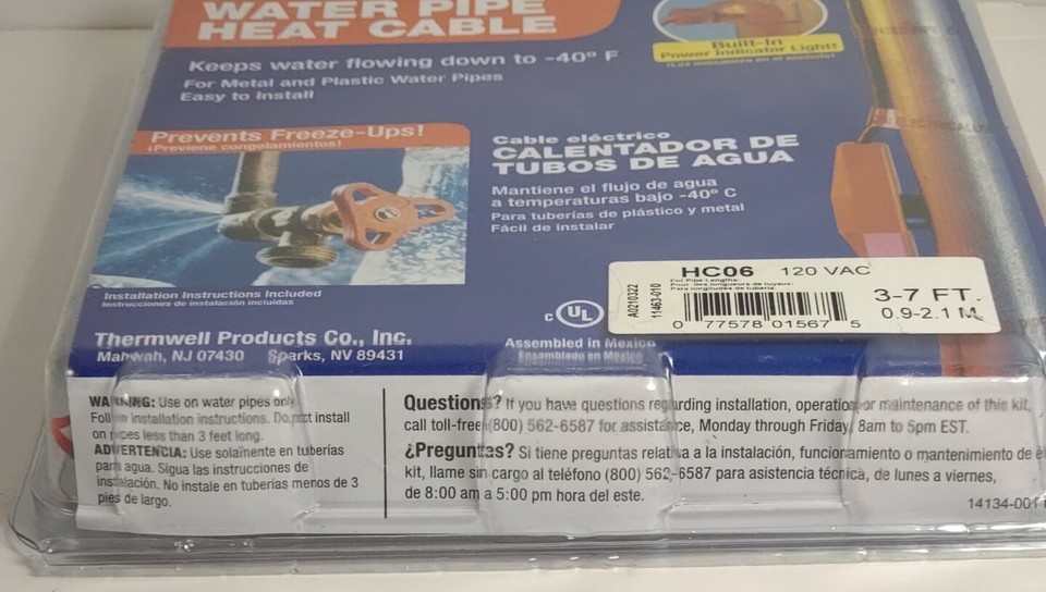 Prevent Frozen Pipes NOW! 6ft Electric Water Pipe Heat Cable Frost King Kit 77578015675 eBay