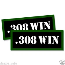 308 WIN Ammo Can 2x Labels Ammunition Case stickers decals 2 pack 3" x 1.15" 