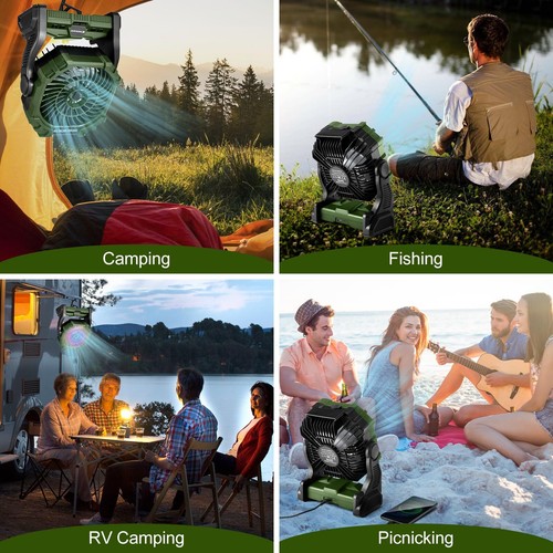 Ventilador de niebla portátil 10400 mAh ventilador de camping con luz Rgb y batería de tanque de agua de 250 ml - Imagen 7 de 7