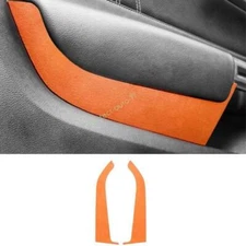 For Ford Mustang 15-21 22 23 Orange Alcantara Inner Door Panel Strip Cover Trim