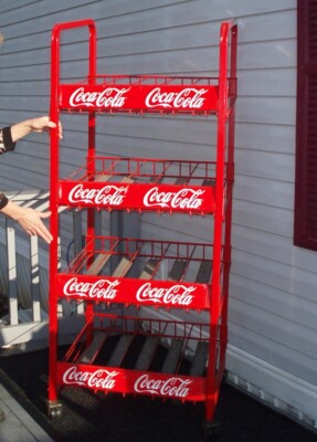 RARE VINTAGE OBSOLETE COCA COLA BOTTLE STORE DISPLAY CART ON WHEELS ADVERTISING