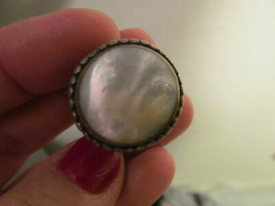 ZXZX Vintage 925 Sterling Silver MOP Domed Ring 14.4g, 5.75s | eBay