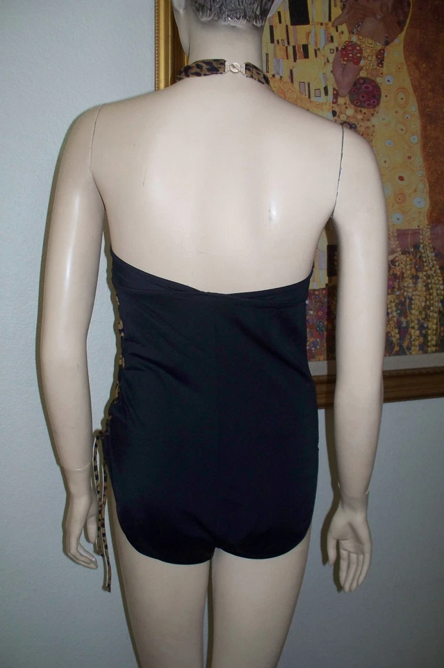 Sexy traje de baño lateral de una pieza con estampado de guepardo en bloques de colores para mujer " Spiegel" 14 Foto 3 de 4