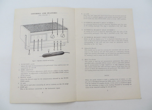 DIGITAL MULTIMETER B&K Model 281 Instruction Manual 1972 book - Picture 5 of 6