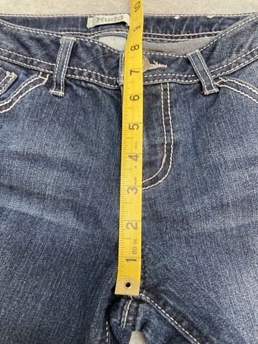 Mudd Girl's Denim Flare Jeans Size 16 Blue Button Pockets Adjustable Waist 3-8 - Picture 4 of 11