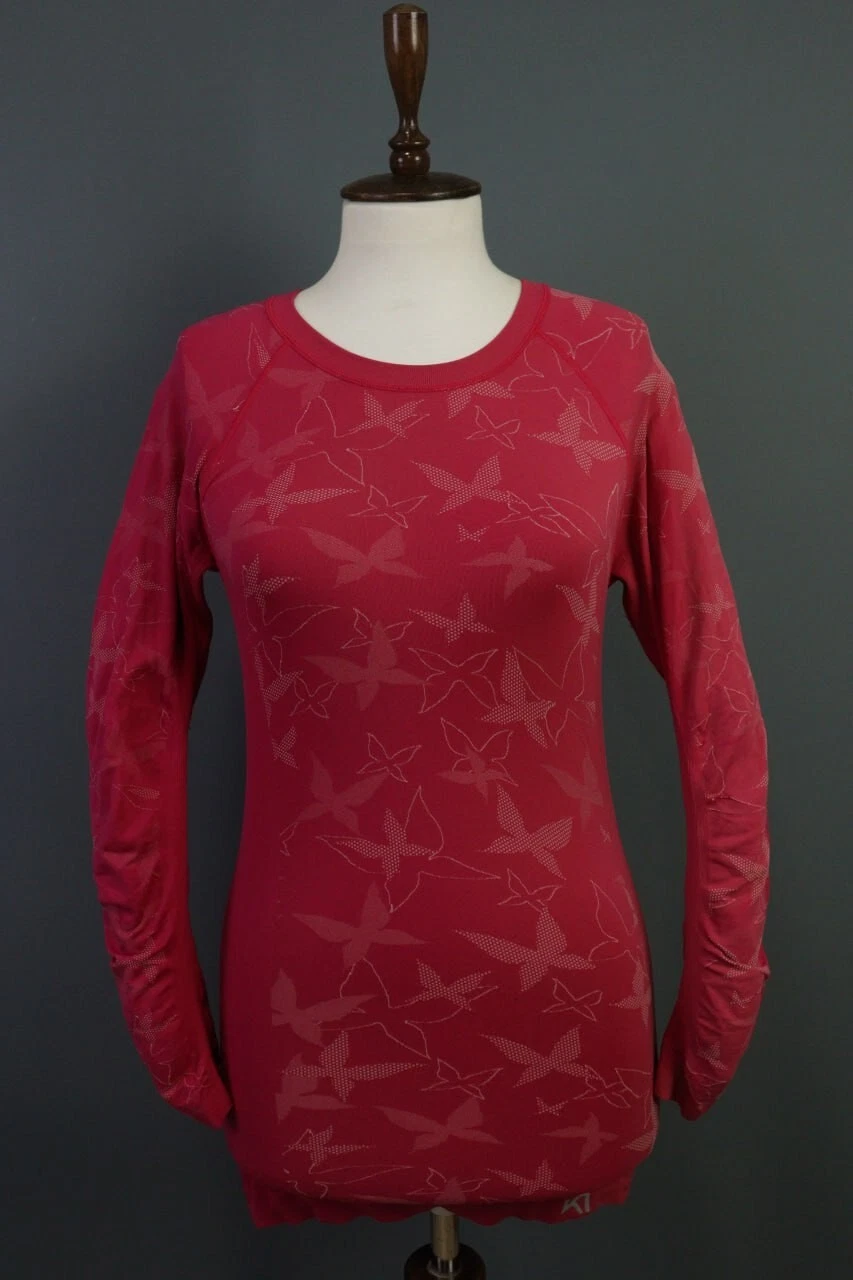 Kari Traa Pink Geometric Activewear Thermo Base Layer Size M