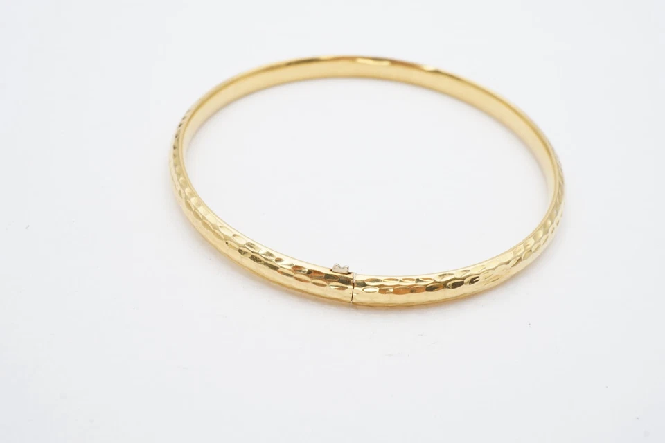 Milor 14k Yellow Gold Bangle Bracelet Textured 7.5" - Image 3 of 4
