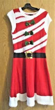 Ugly Christmas Sweater Santa Dress Red & White Reference Point Small NWT