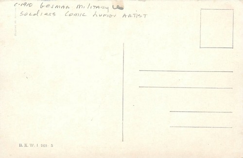 C-1910 Soldados Militares Alemanes Cómic Humor Artista Postal 24-10511 - Imagen 2 de 2