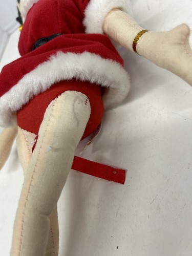 Muñeca de Papá Noel Betty Boop Navidad Vintage 17" Alto 1999 Clásica Santa Betty ¡Etiqueta N! - Imagen 8 de 8