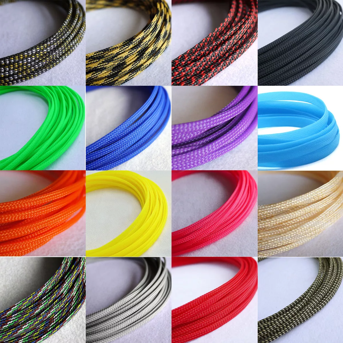 PET Expandable Wire Cable Sleeving Sheathing Braided Loom Tubing 3mm to  80mm