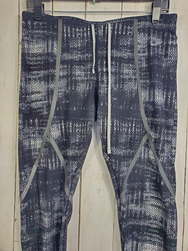 Nike Luxe Leggings Reflective Womens Sz L Large Running Ankle Zip Up 583156-011  - Foto 2 di 15