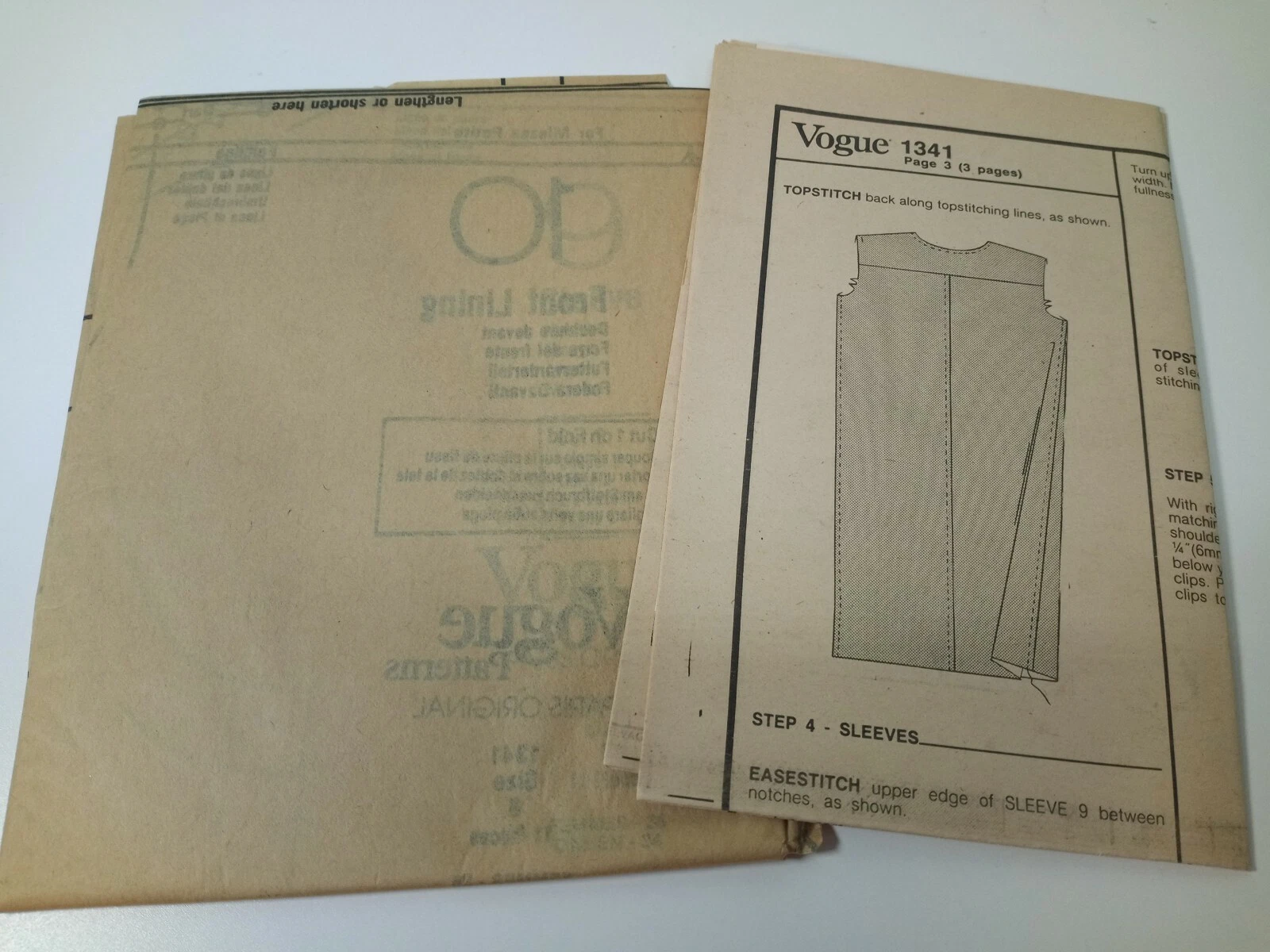 SAINT LAURENT (YSL) Abito NOS Vintage Modelli Vogue Parigi Originale Yves Saint Laurent 1341 Taglia 8