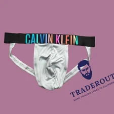 Calvin Klein CK men gray intense power PRIDE jock jockstrap underwear S XL