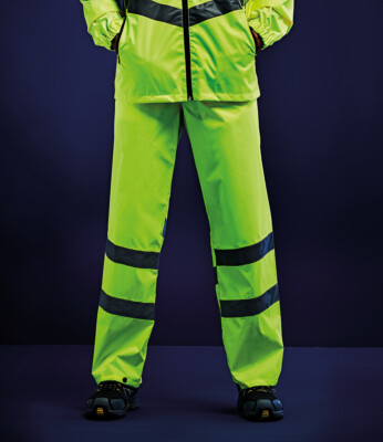 Regatta Hi-Vis Pro Packaway Überhose wasserdicht winddicht Sicherheit TRW498
