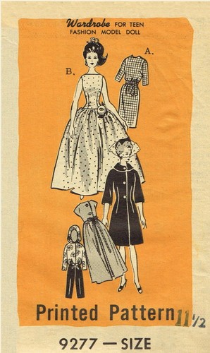 5 Vintage Barbie DOLL Size 11.5" Patterns ~5 patterns~ Mail Order - Picture 5 of 10