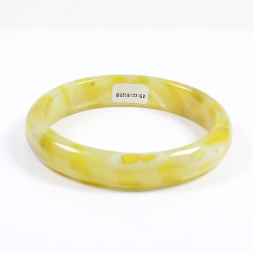 69mm Certified Natural Agate Chalcedony Yellow Brown Jade Bracelet Bangle a7097 - Picture 14 of 15