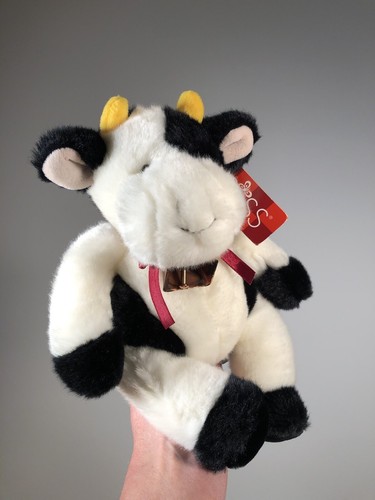 JANGLES the Black And White Cow with Bell Stuffed Animal Plush By RUSS 10” NWT - Picture 4 of 15