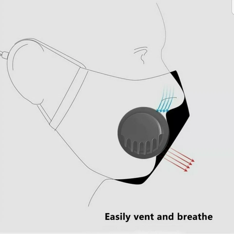 Atemmaske Gesichtsmaske Waschbar Maske mit 2 Filter & Ventil M9 - Bild 2 von 3