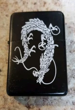 Daiso Industries Japan Black Dragon Style Flint Strike Lighter No. 184 Rare HTF 
