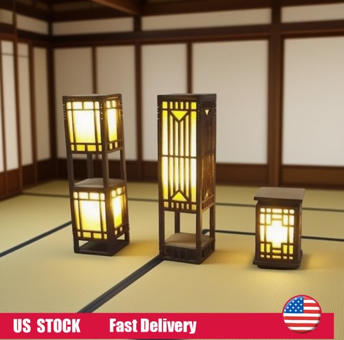 3pcs 1:12 Scale Dollhouse Miniatures Furniture Vintage Japanese Lamp Unfinished - Picture 5 of 9