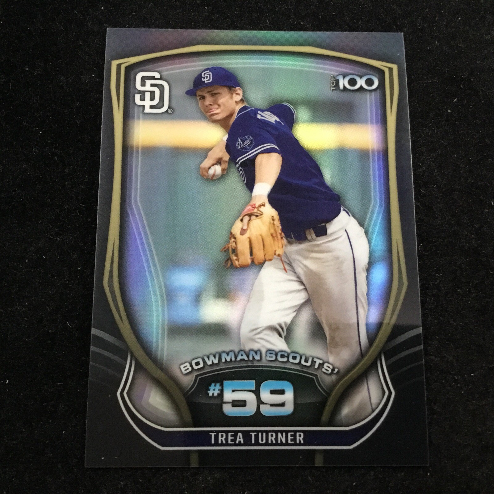 2015 Bowman Chrome Bowman Scouts Top 100 #BTP59 Trea Turner San Diego Padres