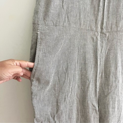 Eileen Fisher Leinen Jumpsuit klein Rundhals gestreift Bio Baumwolle marine weiß - Bild 6 von 11