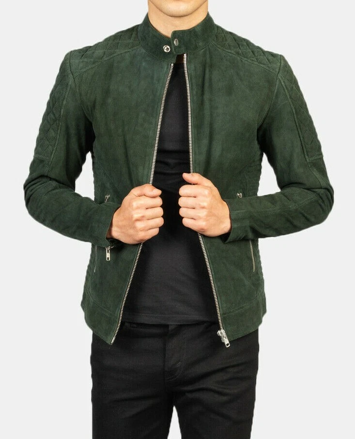Modern NEW Stylish Men's Suede Jacket 100% Soft Lambskin Slim Fit Jacket