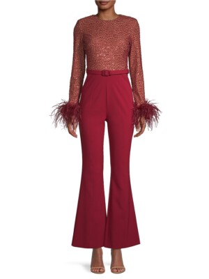 Lavish Alice Sequined Velvet Jumpsuit